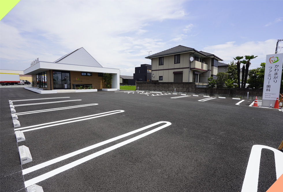 駐車場・駐輪場・かわまがりファミリー歯科・新前橋・高崎市の歯科